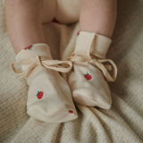 Nature Baby Booties - Raspberry Print