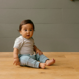 Nature Baby Short Sleeve Bodysuit - Mineral Sailor Stripe