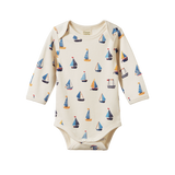 Nature Baby L/S Bodysuit - Regatta Print