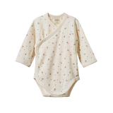 Nature Baby L/S Kimono Bodysuit Pointelle - Posey Blossom Print