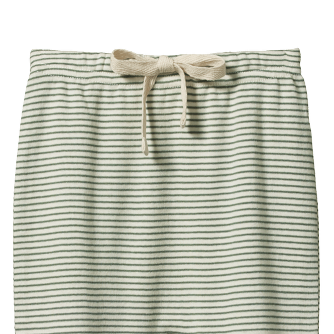 Nature Baby Footed Romper - Nettle Pinstripe