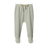 Nature Baby Footed Romper - Nettle Pinstripe