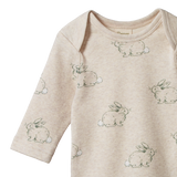 Nature Baby Simple Tee - Cottage Bunny Oatmeal Marl