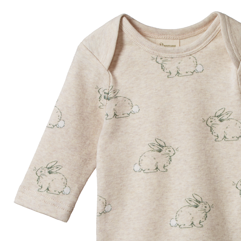Nature Baby Simple Tee - Cottage Bunny Oatmeal Marl