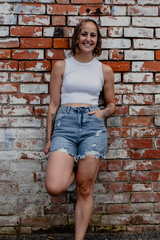 Junk Food ADINA Denim Shorts - Blue - Long