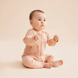 Wilson & Frenchy Organic Rib Zipsuit with Feet - LITTLE ORANGE