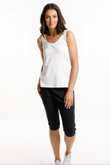 Home Lee 3/4 Apartment Pant - Black with Sky Blue X