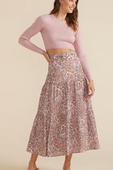 Mink Pink Jedda Belted Midi Skirt - Paisley