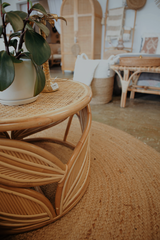 Islamoon Rattan Coffee Table Leaves Design