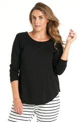 Betty Basics Megan Long Sleeve Top - BLACK