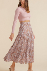 Mink Pink Jedda Belted Midi Skirt - Paisley