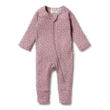 Wilson & Frenchy Organic Rib Zipsuit with Feet - LITTLE CLOVER