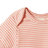 Nature Baby Short Sleeve Bodysuit - Peony Stripe
