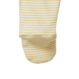 Nature Baby Cotton Footed Romper - Sand Pinstripe