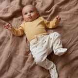 Nature Baby Cotton Footed Rompers - Leaf Print