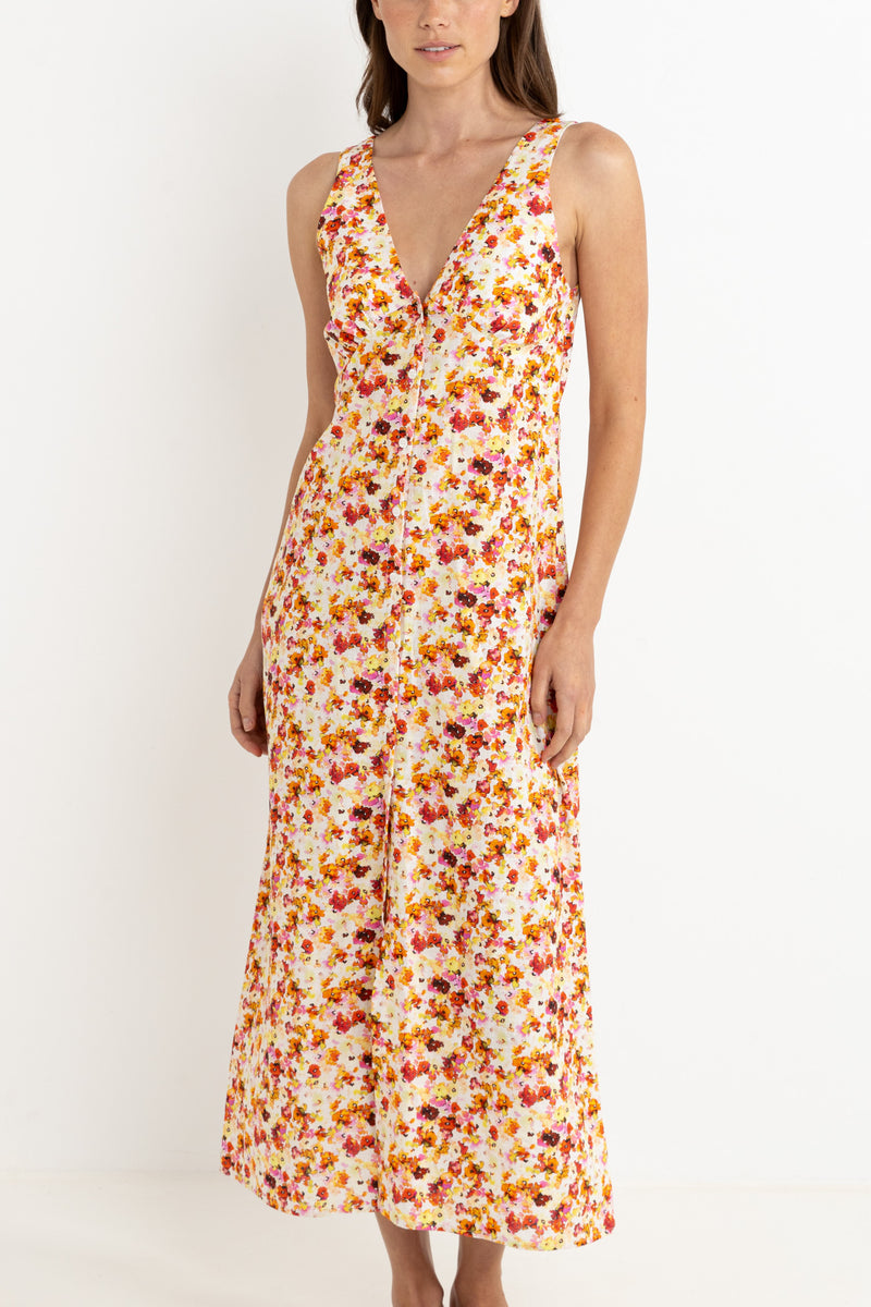 Rhythm Haven Floral Maxi Dress - RED