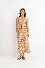 Rhythm Haven Floral Maxi Dress - RED