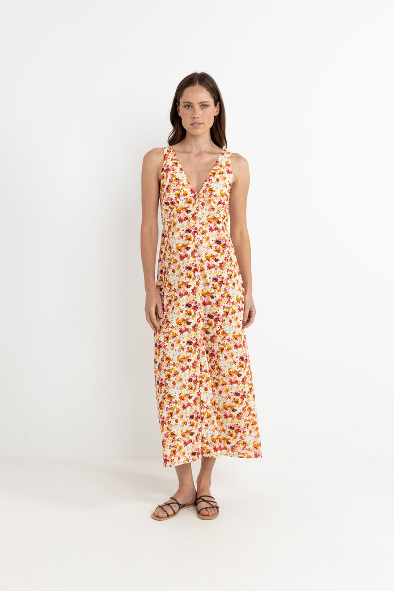 Rhythm Haven Floral Maxi Dress - RED