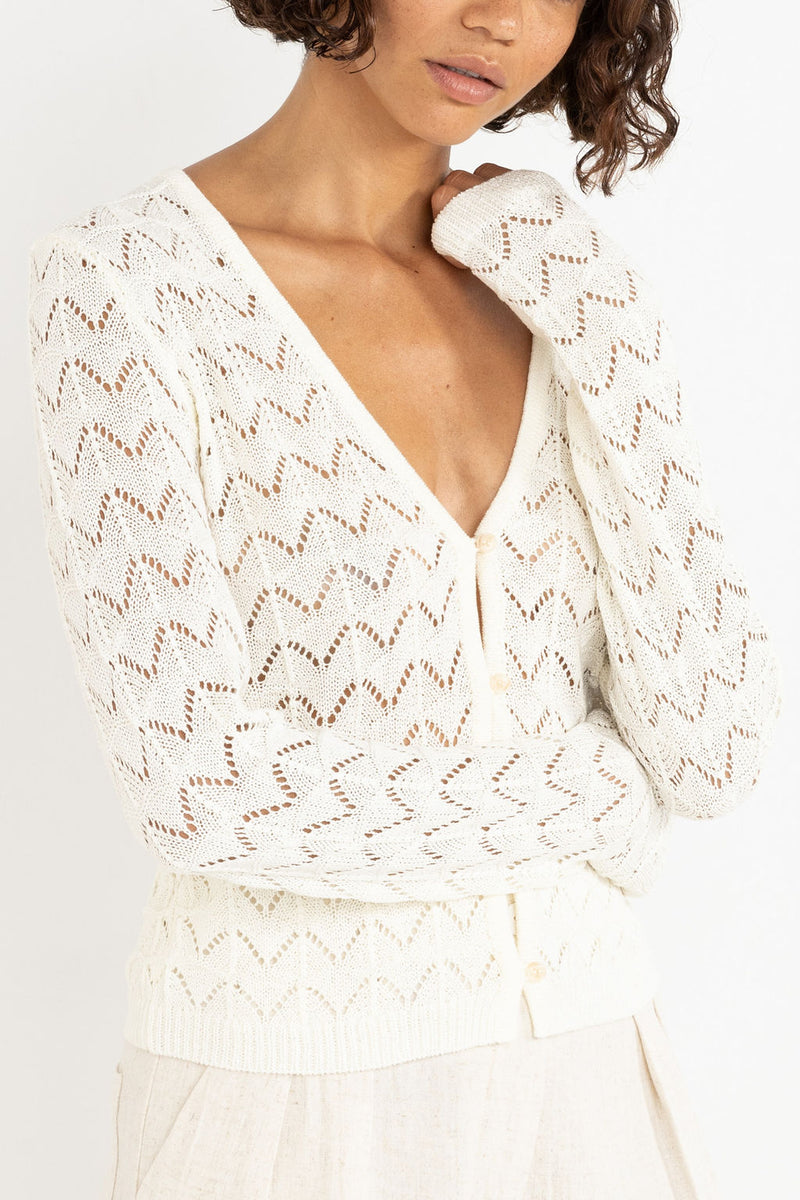 Rhythm Avery Knit Cardigan - WHITE
