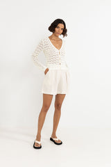 Rhythm Avery Knit Cardigan - WHITE