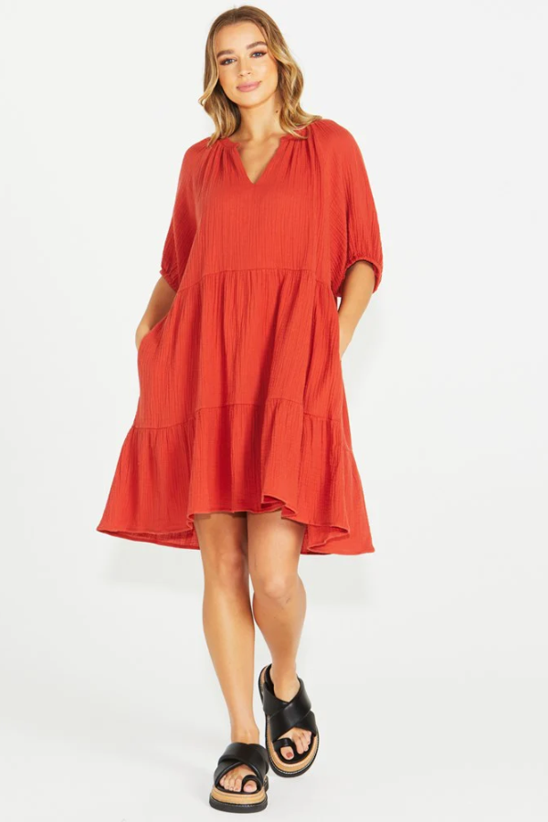 Sass Henny Dress - Terracotta