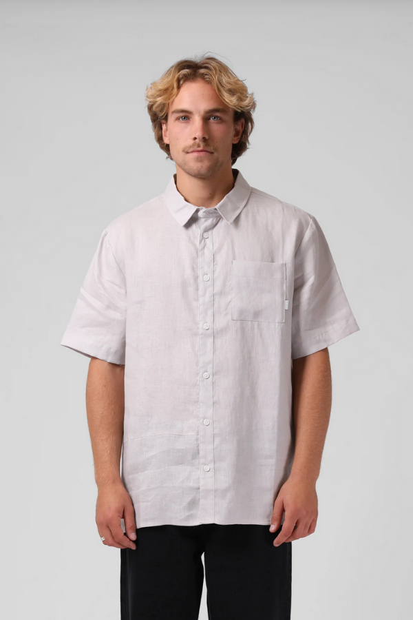 RPM Linen SS Shirt - Light Grey