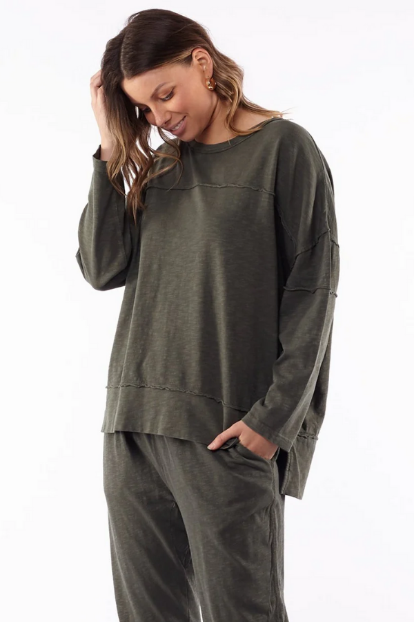 Foxwood Jayne Throw On Top - Khaki