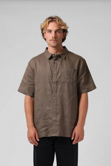 RPM Linen SS Shirt - Olive Wood