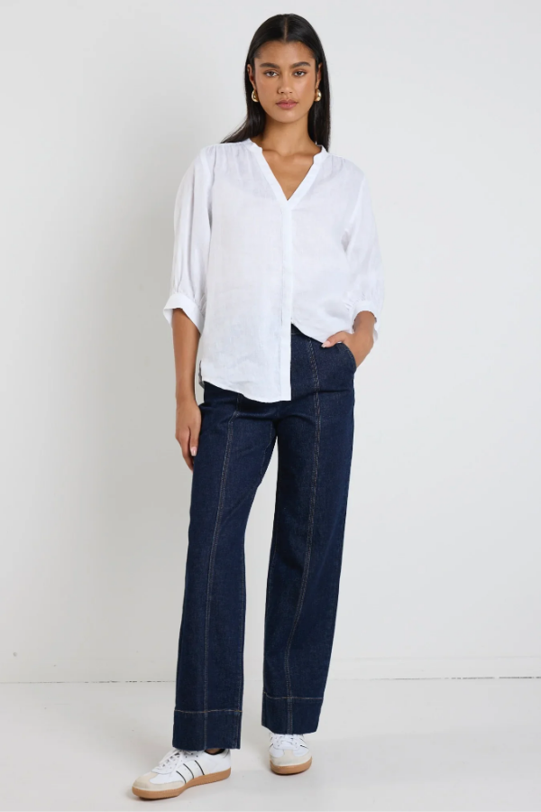 By Rosa Imperial Flat Front Wide Leg Jean - Indigo