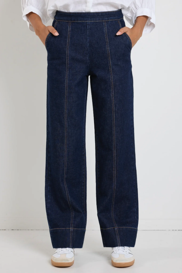 By Rosa Imperial Flat Front Wide Leg Jean - Indigo