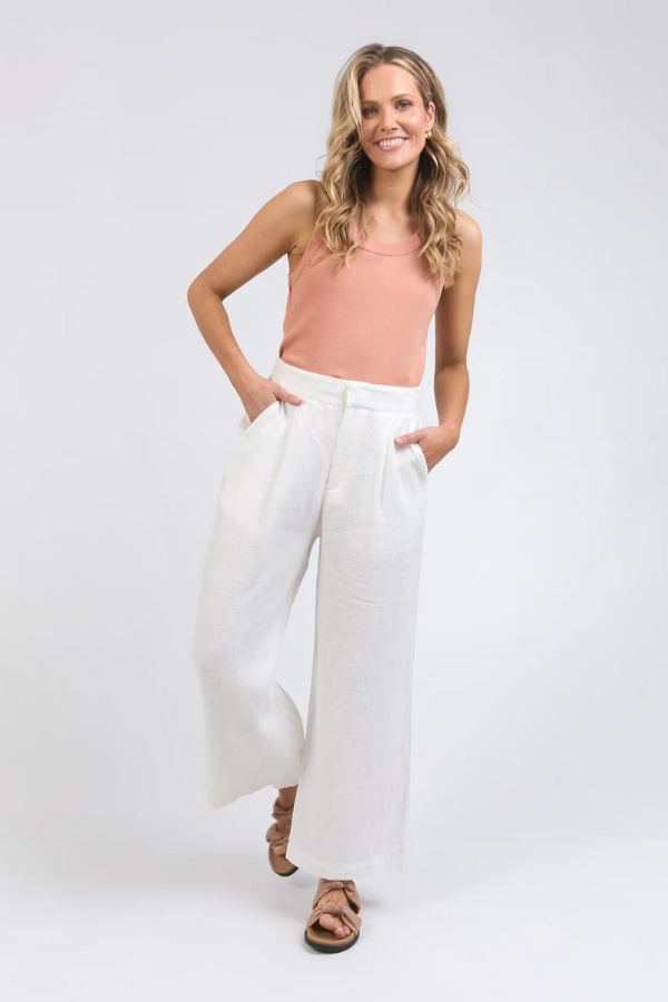 Foxwood Elina Wide Leg Pant - Vintage White