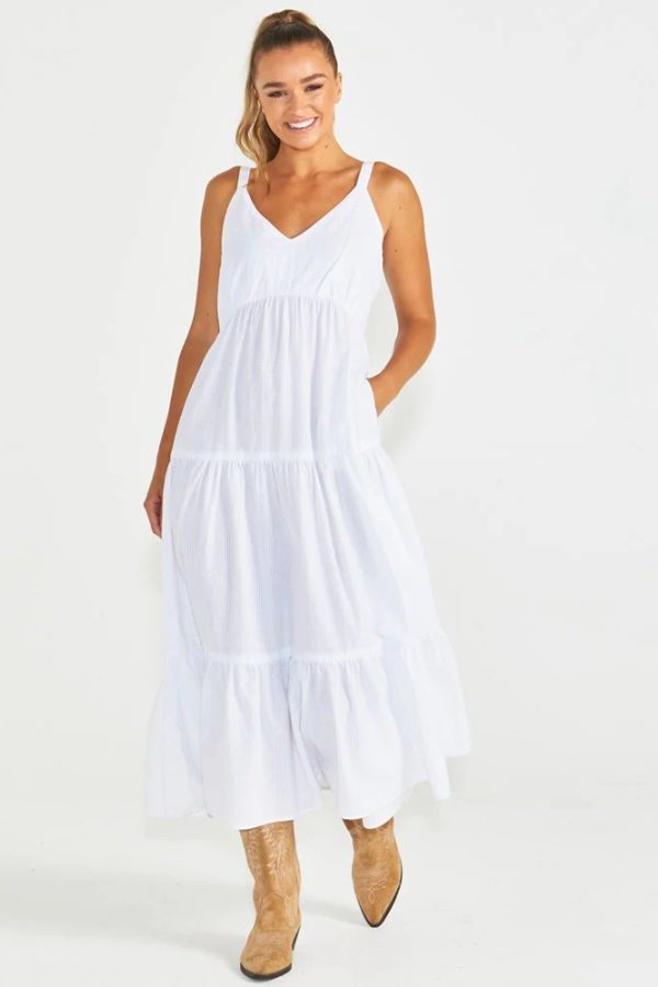 Sass Phillipa Tiered Maxi Dress - White