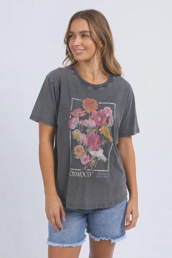 Foxwood In Bloom Tee - Washed Black