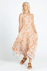 Sass Poppy Maxi Dress - Peach Floral