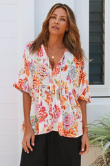 Isabella Dreamcatcher Lilibet Top (MO3487) - SUNBURST FLORAL