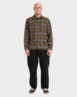 Billabong Script Flannel Mens Check Shirt - OLIVE