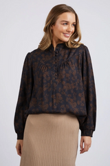 Foxwood Belladonna Floral Top - Black Floral