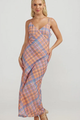 Charlie Holiday Kiera Maxi Dress - Peachy Check