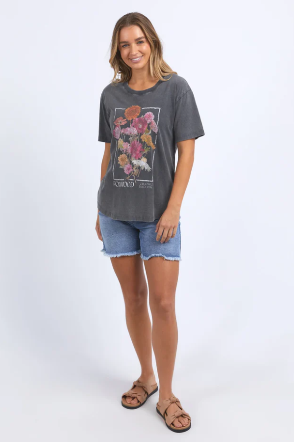 Foxwood In Bloom Tee - Washed Black