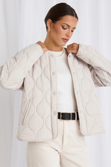 Stories Be Told Apex Collarless Puffer Jacket - Putty