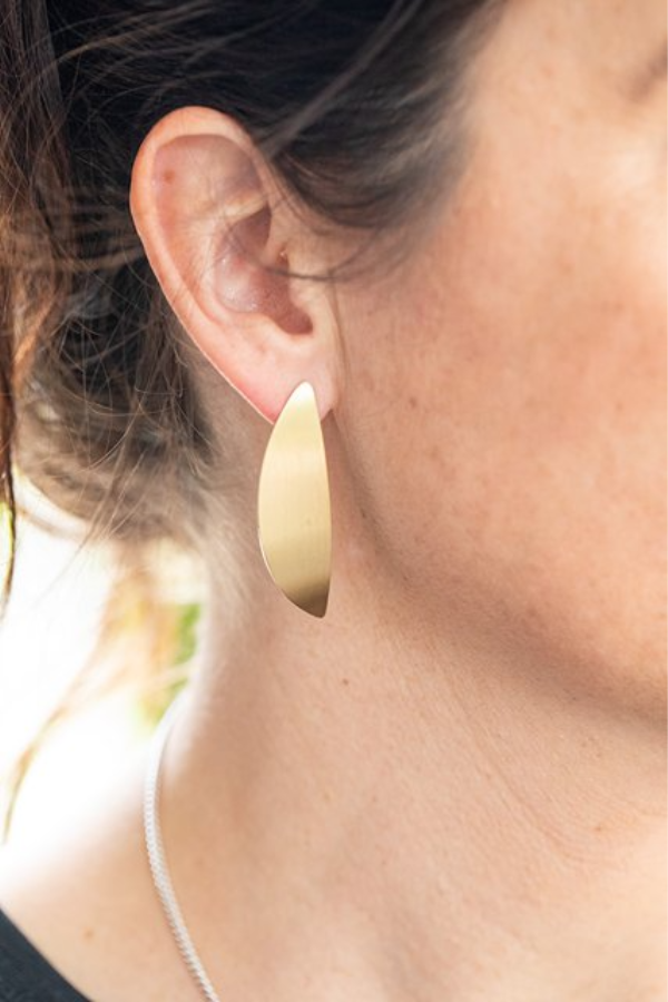 Antler Gold Half Moon Earring