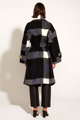 Fate & Becker Stranger Overized Coat - Navy Check