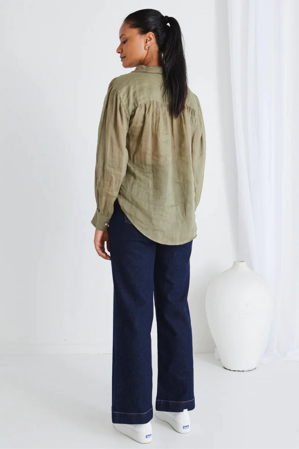 Ivy + Jack Lifted Light Linen L/S Shirt - Khaki