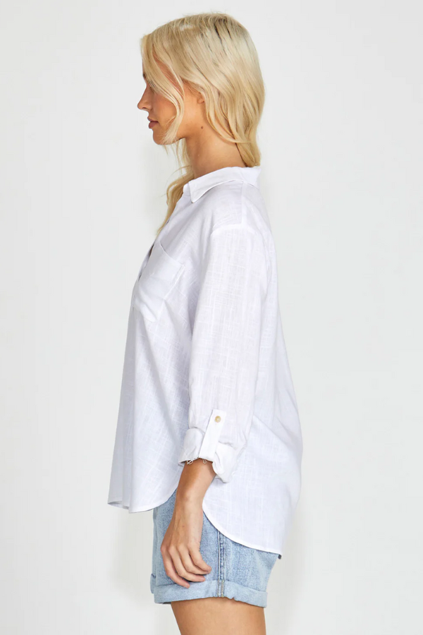 Sass Taylor Long Sleeve Shirt - White