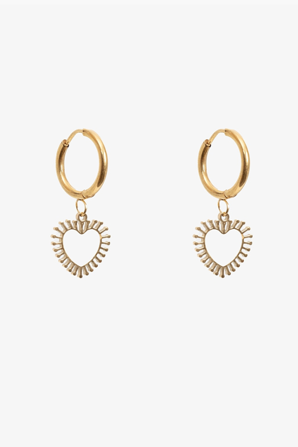 Antler Ivory Heart Earrings
