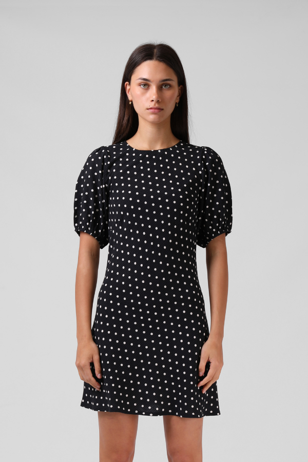 RPM Holiday Mini Dress - BLACK POKADOT