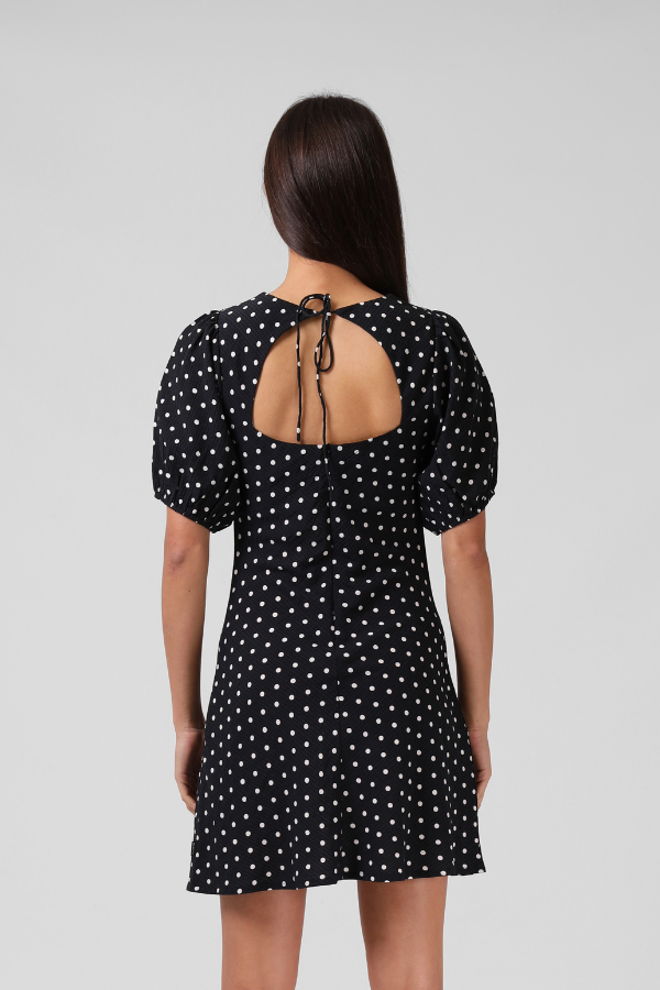 RPM Holiday Mini Dress - BLACK POKADOT