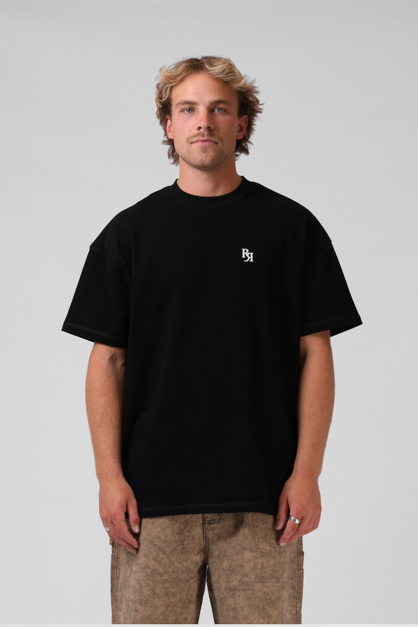 RPM Oversized Sanded Mens Tee - BLACK
