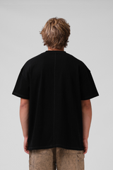 RPM Oversized Sanded Mens Tee - BLACK