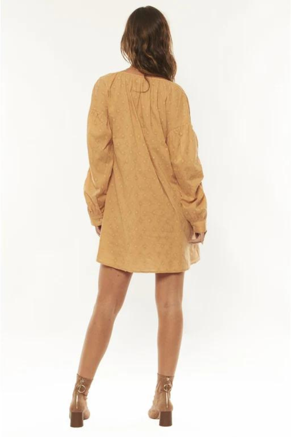 Amuse Jax LS Woven Dress  CFC - CARAMEL